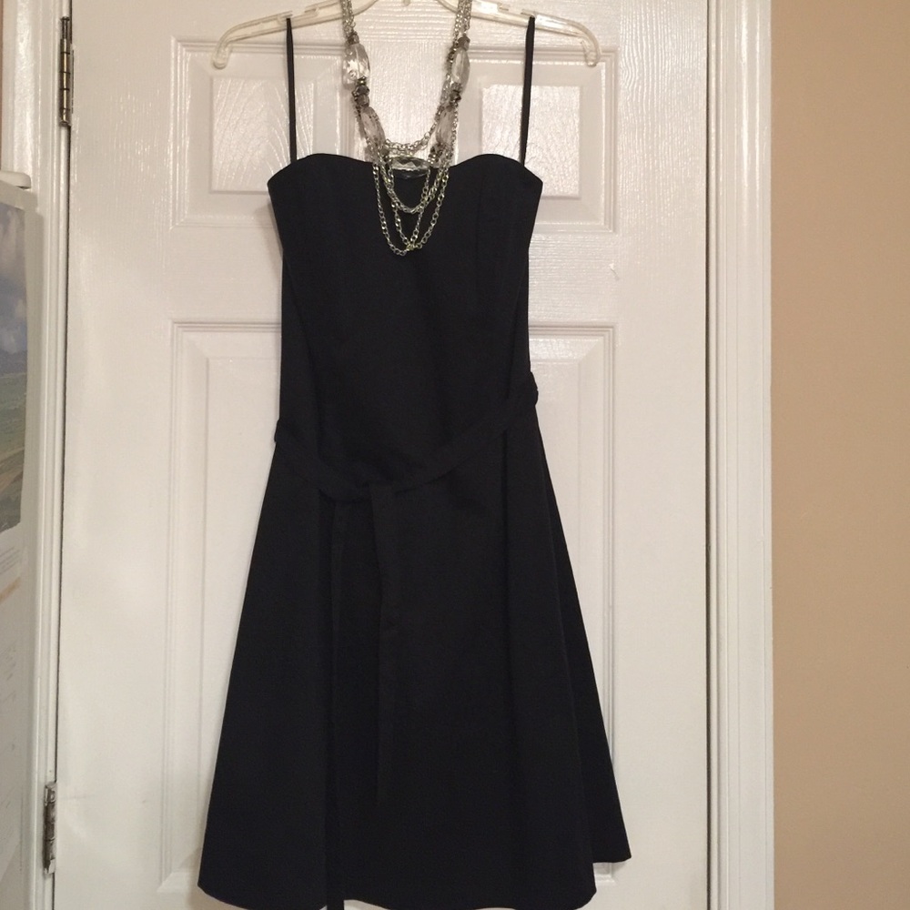 White House Black Market Black Strapless A-Line Dress